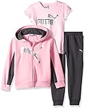 PUMA Little Girls' 3 Piece Fleece Set, Petal Pink 6