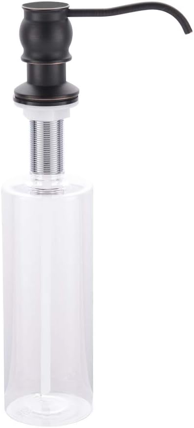 APPASO 17-Ounce Solid Brass Kitchen Dish Soap Dispenser Oil Rubbed Bronze- Large Capacity- 480ml Bottle Built in Hand Sink Pump,Sink Soap Dispensers Replacement-3.15 Inch Threaded Tube