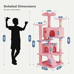 DUMOS 54-inch Indoor Cat Tree Tower –Multi-Level