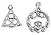 JGFinds Celtic Knot Charms, Triquetra Knot and Claddagh, Antiqued Silver Tone Charms, 100 Pack (50 of Each) - Tibetan, Rune Charm, Wiccan, or Celtic Jewelry