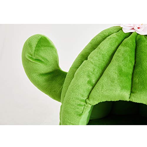 VETRESKA Cat Caves for Indoor Cats Cozy Cave Dog Bed Cat Cactus Bed with Removable Washable Cushioned Pillow Green