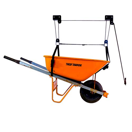 StoreYourBoard Wheelbarrow Ceiling Storage Hoist, Hi Lift Home and Garage Hanging Pulley Rack