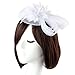 Women's Fascinators Hat Small Hairpin Feather Mesh Flower Hairclip (Z White)