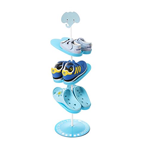 LUCKSTAR Shoes Rack,Cartoon Pattern Stand Shoes Rack for Kid Storage Organizer Shoes Stand Shelf for Kid and Children (Elephant)