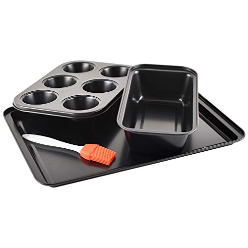 NonStick Toaster Oven Bakeware Set, 5Piece, Carbon Steel， Easy to