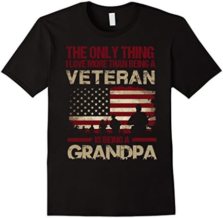 Men's I Love More Than Being A Veteran Is Being A Grandpa Shirt XL Black
