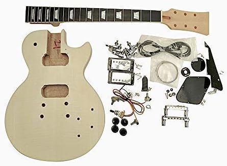 DIY Electric Guitar Kits, LP-F Style Solid Mahogany body Flamed maple veneer *Reduced cause slight veneer issues GDLPMS