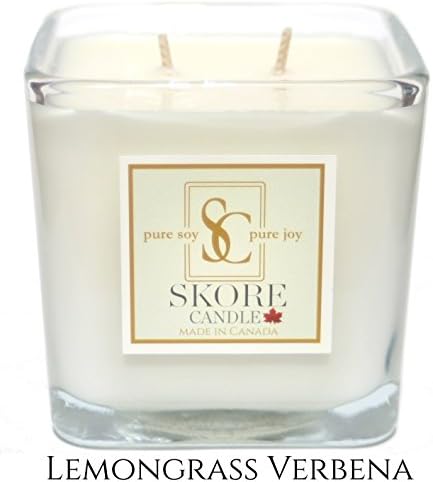 Lemongrass Verbena Scented Soy Candle - 14 oz. Made with pure, natural soy wax. Best for eliminating odors in your kitchen. Invite our fragrant scents into your living and dining room.