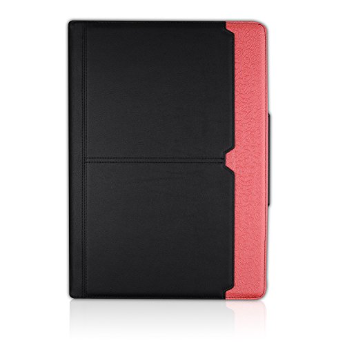 iPad Pro 12.9 Case (Compatible with 2017 and 2015 Model),Thankscase Rotating Case Cover, Swivel Case with Document Card Pocket with Hand Strap with Great Pattern for iPad Pro 12.9 (Black Coral Plus 7)