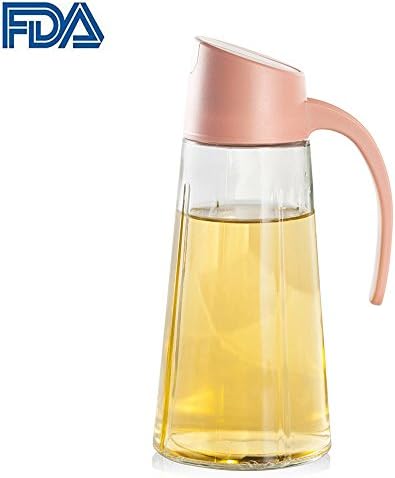 Oil Dispenser Bottle, 17 oz Vinegar Sauce Cruet with Automatic Cap Design FDA Approved