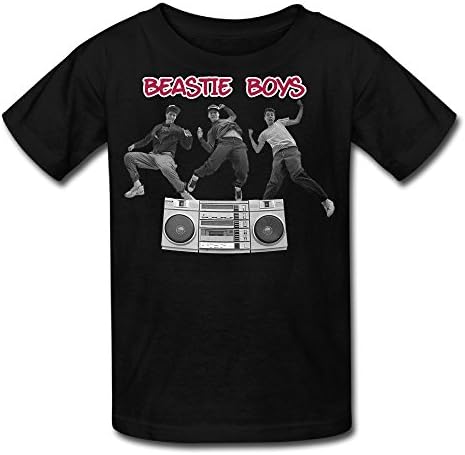 QUEENAS Kid's Beastie Boys Hip Hop Logo T-shirts Black XL