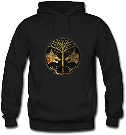 Tomoin Men's Destiny Iron Banner Hoodies Long Sleeve O Neck Hoody Medium Black