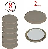 Beige Self-Stick Furniture Sliders/Movers – Unmatched Surface Protection – Great Fit-Fuzz Free- Refreshingly Quiet –Heavy Duty( 8 Pack) -2'' Round Super Sliders
