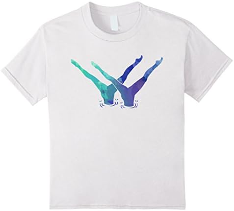 unisex-child Synchronized Swimming Watercolor Shirt: Sychro Swim Tee 12 White