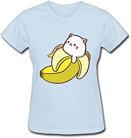 Beauty&Fashions Bananya Baby Bananya Banana Cat Cotton Women T-Shirts Round Collar Short-Sleeved Tops&Tee
