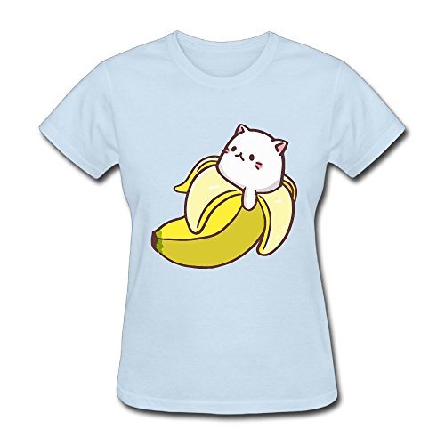 Beauty&Fashions Bananya Baby Bananya Banana Cat Cotton Women T-Shirts Round Collar Short-Sleeved Tops&Tee