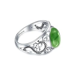 Bling Jewelry 925 Silver Dyed Green Jade Filigree