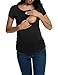 HOTOUCH Doubled Layered Round Neck Ruched Maternity Nursing Breastfeeding Top