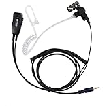Coodio Professional Surveillance Earpiece Headset Bodyguard FBI [Covert Acoustic Tube] Mic Microphone For 1 Pin Uniden 2 Way Radio Walkie Talkie
