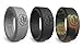 MAUI RINGS Best Silicone Wedding Ring Solid Style Engagement Rings Silicone Band for Men Wedding Rubber Bands Mens Ring Men Wedding Band Safe Ring Sport Gym (Camo/Black/Gray, 8)