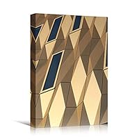 Canvas Wall Art Yellow Building Pattern Abstract Architecture & Maps Building Chic Home Office Photography - 12x18 inches