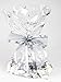 Saybrook Products Silver Stars Cellophane Treat/Party Favor Bags with Twist-Tie Organza Bow. Perfect for Christmas & Hanukkah Holidays. Set of 10 Gusseted 11x5x3 Goodie Bags with Bows, Silver/Clear