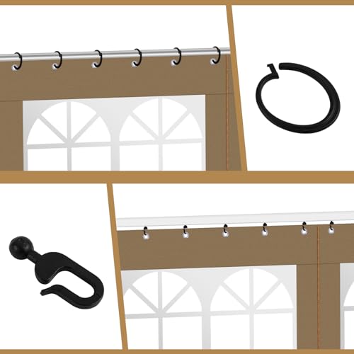 Aonear Gazebo Privacy Curtains 10x12 with PVC Windows Review: Universal Replacement Side Walls image 17