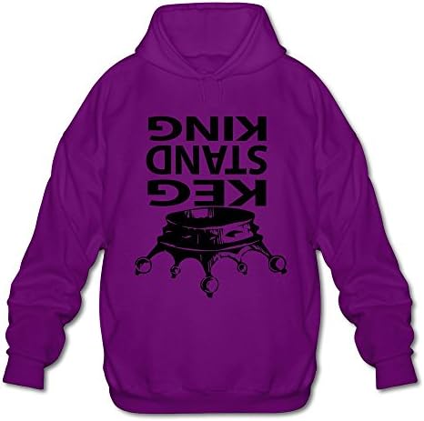 AWSY Men's Keg Stand King Long Sleeve Hoodie Purple
