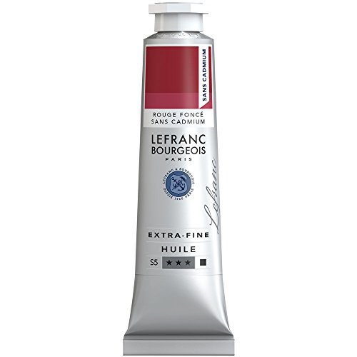 Lefranc Bourgeois 405060 Extra fijne Lefranc olieverf met hoogwaardige kunstenaarspigmenten, lichtecht, verouderingsbestendig - 40ml Tube, Cadmium-Free Red Deep
