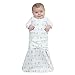 HALO 100% Cotton Sleepsack Swaddle, 3-Way Adjustable Wearable Blanket, TOG 1.5, 3 Bunnies Baby Blue, Newborn, 0-3 Months