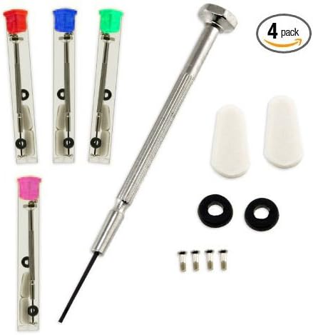 Set of 4 Emergency Eyeglasses Sunglasses Reading Glasses Repair Kits Premium Quality - Micro Precision Screwdriver, Screws, Nose Pads - 4 Sets One for Home, Work, Car, &amp; Travel! Sunglass Eyeglass