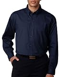 UltraClub Men's Whisper Twill Shirt (Navy) (Medium)