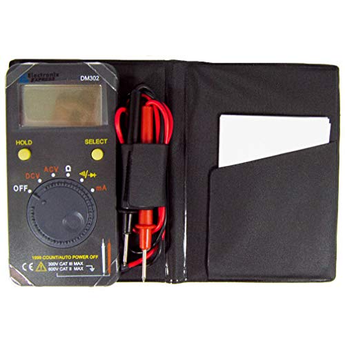 Pocket Size 1999 Count Auto Range Digital Multimeter with Case - AC/DC to 600V, Capacitance to 200uF, Frequency to 100KHz, and Resistance to 20M ohms by EX ELECTRONIX EXPRESS