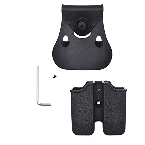 Tactical Magazine Holder The Ultimate Double Stack 9mm /.40 cal Magazines,Elutong New Arrival Hunting Belt Case Holster Pouch Cartridge Clip Holder Gun with Paddle Pouch Balck(Including Wrench)