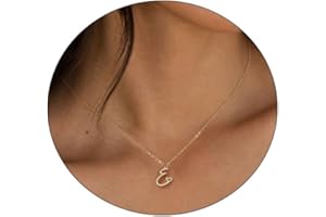 Rotnso Dainty Gold Initial Necklaces for Women Girls, 14K Gold Plated Tiny Letter Pendant Necklace Simple Cute Custom Personalized Monogram Name Choker Trendy Minimalist Jewelry Gift for Teen Girls