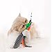 Cat Toys Wand Interactive Feather Teaser Stick and Exerciser Attachments Retractable Fishing Rod with 6 Refills Feathers Set for Cats Kitten (Worm)