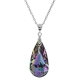 Best Gift Swarovski Elements Crystal Vitrail Light Pendant w/ Rhodium Sterling Silver Necklace 16+2