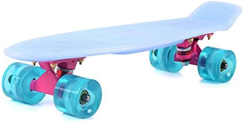 Actitop MS305-1 22 Inch Complete Skateboard Plastic Cruiser Glow Banana Skate Board With Light-up Wheels