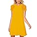 YunJey Women's Short Sleeve Keyhole Back Lace Shift Dress Yellow