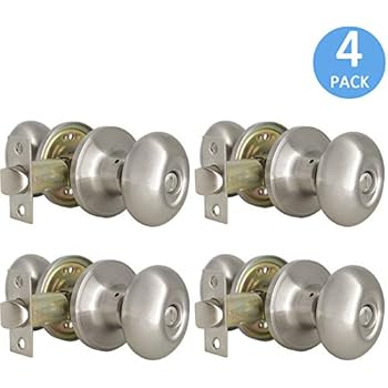 Contractorpack Of 4 Brushed Nickel Door Knobs Levers