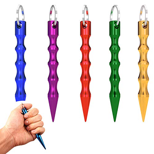 Fullsexy 5 Pack Self-Defence Key Chain Aluminum Anti-Wolf Defense Keychain, Ladies's Aviation Rings