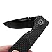 Cool Hand 5.2'' Carbon Fiber Folding Knife, 2'' Polished Black Mirror Ceramic Blade, EDC Foldable Pocket Knife, Liner Lock, 1.5 OZ Light Wight, Ambi Thumb Stud