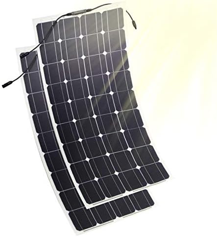 Julitech 100W Flexible Solar Panels, 2 Pcs 12V/24V Solar Chargers, Safety LCD Charge Controller Include, 10 Years Service Life,2Pcs