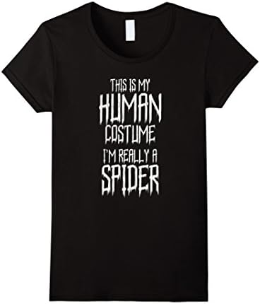 Womens Spider Halloween Costume T-Shirt Funny Cute Kids Adult XL Black