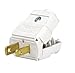 Leviton 016-00101-0WP Light Duty Polarized ELECTRICAL Plug, 125 V, 15 A, 2 P, 2 W, White