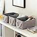 TheWarmHome Foldable Small Storage Baskets with Strong Cotton Rope Handles [6-Pack] Gray Collapsible Storage Bins Set Works Room Storage, Nursery Baskets
