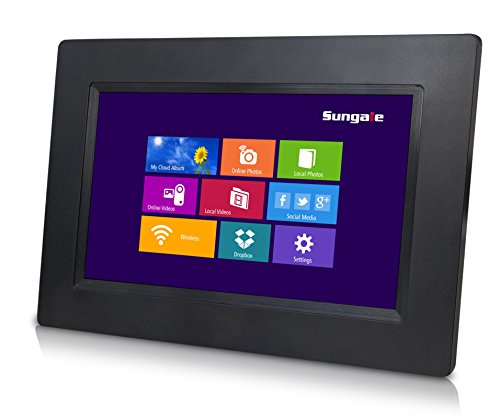 Sungale CPF708 7" Smart Wi-Fi Cloud Digital Photo Frame with touch screen operation, free Cloud storage, real-time photos, Movie, Social Media, Browser, all apps