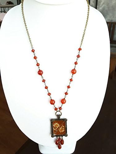 UNIQUE : HOBO CHIC STYLE NECKLACE WITH BOHEMIA LOCKET PENDANT &amp; EARRING SET