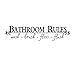 GUAngqi BATHROOM RULES Wash Brush Floss Flush Quote Saying Wall Sticker Home Decal Decor For Bathroom