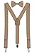 BODY STRENTH Boys' Bow Tie and Suspenders Set Classic Y Shape Tan